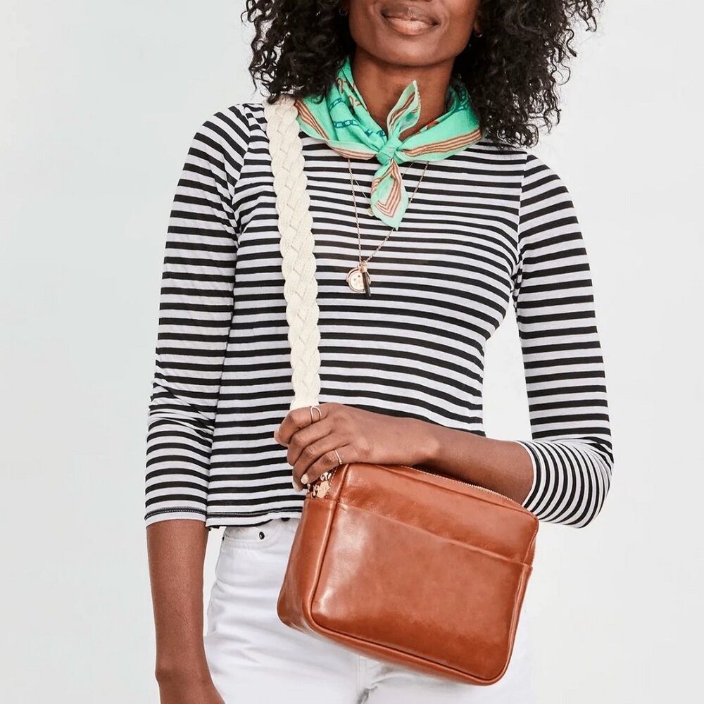 Clare V Braided Rope Crossbody Strap in Cream NWT